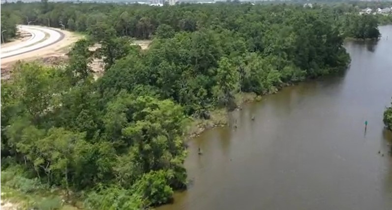 1 Drone image of Bayou along East side