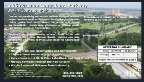 Link to updated custom presentation about Area 3W in Contraband Pointe